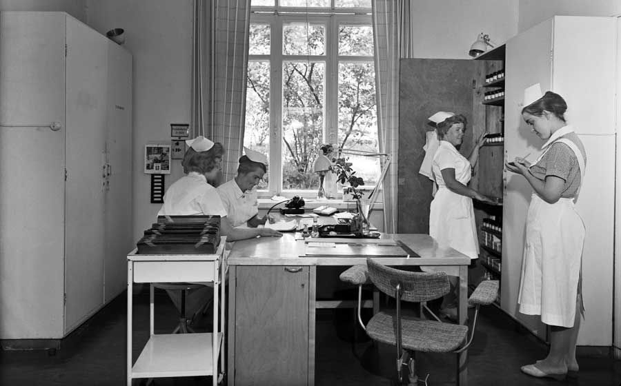 Marian sairaalan osaston kanslia 1963